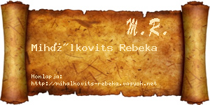 Mihálkovits Rebeka névjegykártya